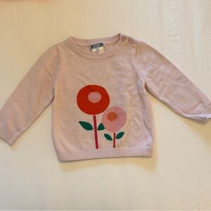 Jacadi Light Pink Sweater with Floral Design